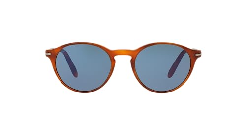 Persol Po3092sm Steve McQueen Round Sunglasses, Terra Di Siena/Light Blue, 52 mm -