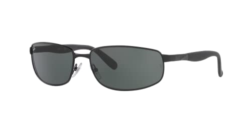 Ray-Ban Man Sunglasses Black Frame, Crystal Green Lenses, 61MM -