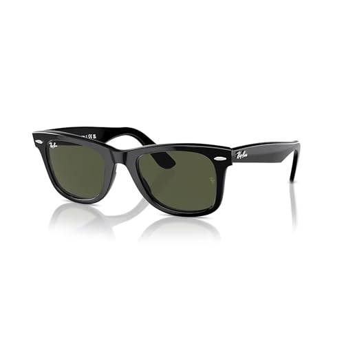 Ray-Ban RB2140 WAYFARER 901 54M Black/Crystal Lens G-15 Green Square Sunglasses For Men For Women + BUNDLE with Designer iWear Eyewear Kit -