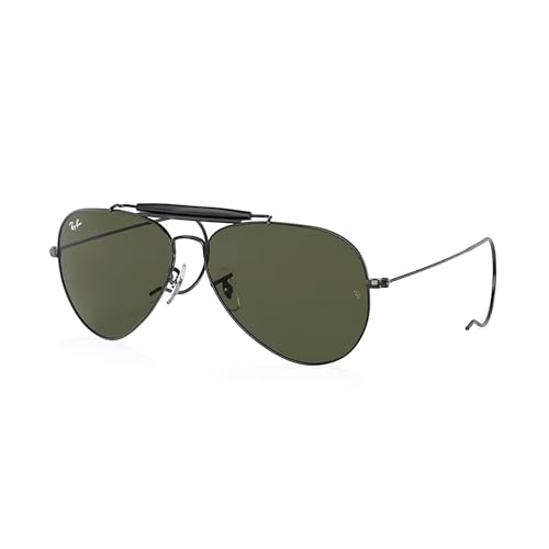 Ray-Ban RB3030 Outdoorsman I L9500 58MM Black/Crystal Lens G-15 Green Pilot Sunglasses for Men for Women + Bundle With Designer iWear Eyewear Kit -