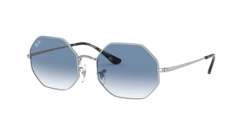Ray-Ban RB1972 Octagon Sunglasses, Silver/Clear Gradient Blue, 54 mm -
