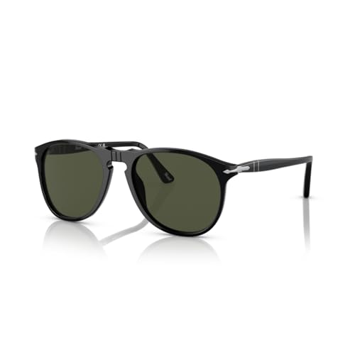 Persol PO9649S 95/31 55MM Black/Crystal Lens Green Aviator Sunglasses for Men + BUNDLE With Designer iWear Eyewear Kit -