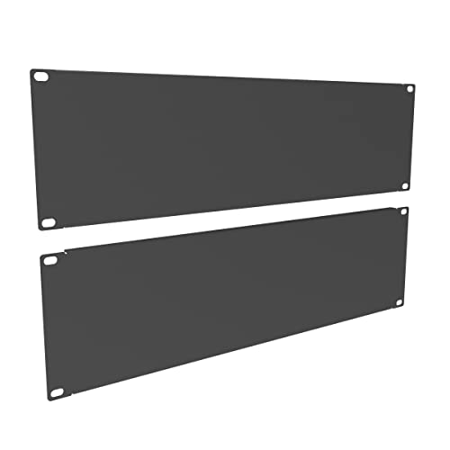 QiaoYoubang 2 Pack of 3U Metal Solid Blank Panel - Server Rack Filler Panel for 19in Server Rack Cabinet or Enclosure, Black -