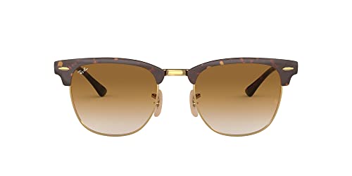 Ray-Ban RB3716 Clubmaster Metal Square Sunglasses, Havana On Gold/Clear Gradient Brown, 51 mm -