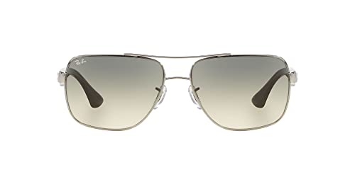 Ray-Ban Men's RB3483 Metal Square Sunglasses, Silver/Grey Gradient, 60 mm -