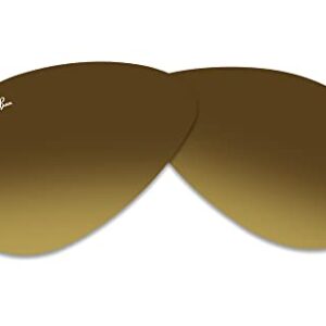 Ray-Ban Original AVIATOR LARGE METAL RB3025 55MM Brown Gradient Dark Brown Replacement Lenses For Men For Women + BUNDLE with Designer iWear Eyewear Kit -