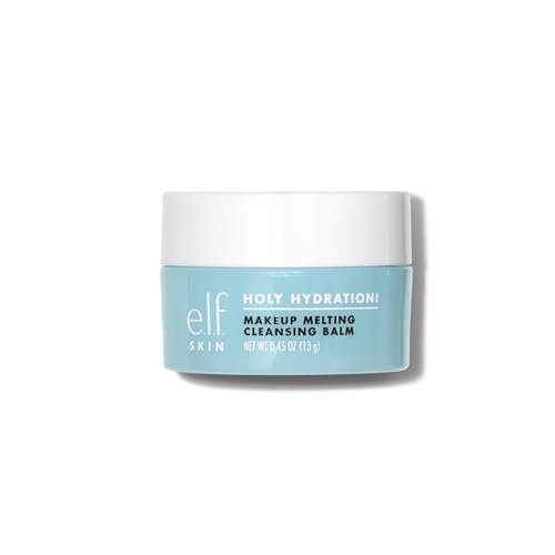 e.l.f. SKIN Mini Holy Hydration! Makeup Melting Cleansing Balm, Face Cleanser & Makeup Remover, Infused with Hyaluronic Acid to Hydrate Skin, 0.45 Oz -