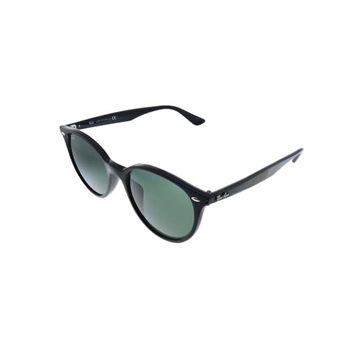 Ray-Ban RB4305F Low Bridge Fit Round Sunglasses, Black/Dark Green, 53 mm -