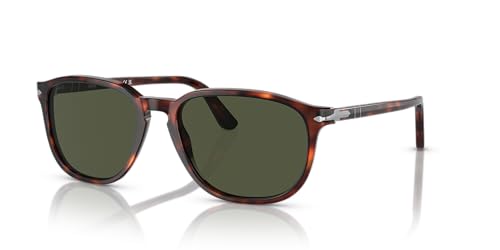 Persol PO3019S Square Sunglasses, Havana/Green, 55 mm -