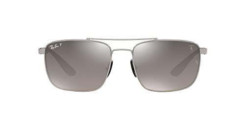Ray-Ban RB3715M Scuderia Ferrari Collection Square Sunglasses, Gunmetal/Grey Gradient Polarized, 58 mm -