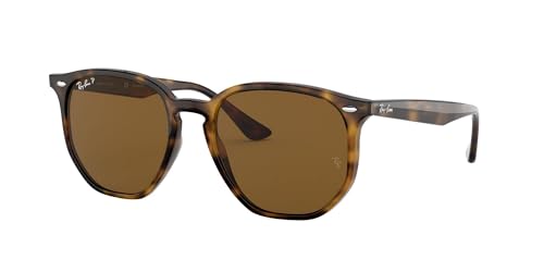 Ray-Ban RB4306 Hexagonal Sunglasses, Light Havana/Polarized Brown, 54 mm -