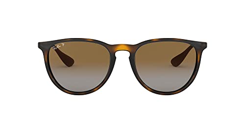 Ray-Ban RB4171 Erika Round Sunglasses, Light Havana/Polarized Grey Gradient Brown, 54 mm -