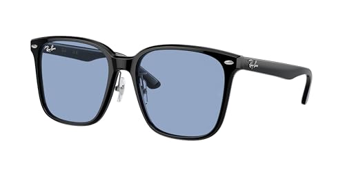Ray-Ban RB2206D Sunglasses Bundle: RB 2206D 901/72 Black/Light Blue and Eyewear Cleaning Kit -