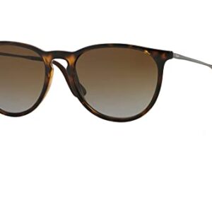 Ray-Ban RB4171 ERIKA 710/T5 54MM Havana/Plastic Lens Brown Gradient Polarized Round Sunglasses For Women + BUNDLE with Designer iWear Eyewear Kit -