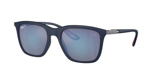 Ray-Ban RB4433M Sunglasses Bundle: RB 4433M F698H0 Matte Blue Grey Mir Blue Polar and Universal Anti-slip Silicone Leash -