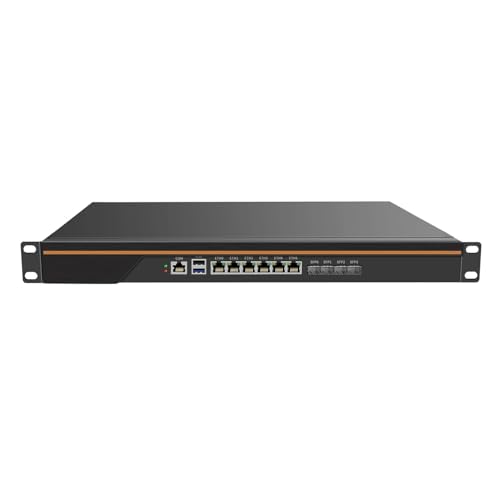 Firewall Hardware, OPNsense, VPN, Firewall Appliance, Router PC, AES-NI, Console, 1U Firewall Server Intel Atom 12 Core C3808 6 LAN 4 SFP+ 10G Support 4G 5G 8GB DDR4 RAM 128GB SSD -