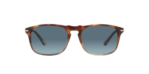 Persol PO3059S Square Sunglasses, Tortoise Spotted Brown/Azure Gradient Blue, 54 mm -
