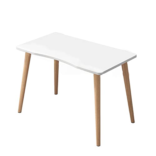 Computer Desk,Home Office Desk Writing Desk Work Desk PC Table Study Desk Modern Ergonomic Arcs Design Thickened Plate Spacious Desktop Computer Desk Solid Wood PC Work Writing Table White -