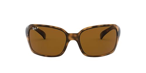 Ray-Ban Women's RB4068 Square Sunglasses, Havana/Polarized B-15 Brown, 60 mm + 0 -