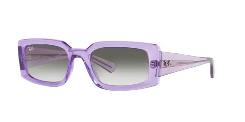 Ray-Ban Women's RB4395 Kiliane Square Sunglasses, Transparent Violet/Clear Gradient Light Grey, 54 mm -