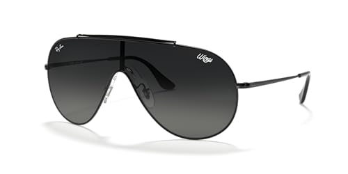 Ray-Ban RB3597 Wings Shield Sunglasses, Black/Grey Gradient Dark Grey, 33 mm -