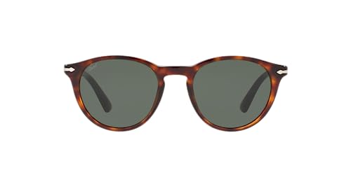Persol PO3152S Round Sunglasses, Havana/Green, 52 mm -