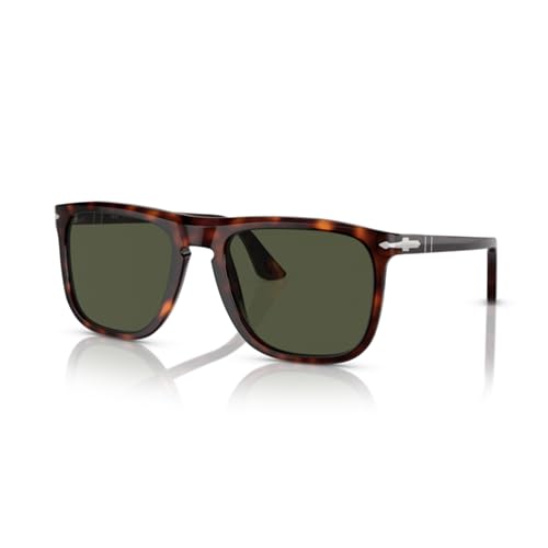 Persol PO3336S 24/31 54MM Havana/Crystal Lens Green Aviator Sunglasses for Men for Women + BUNDLE With Designer iWear Complimentary Eyewear Kit -