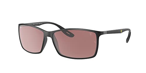 Ray-Ban RB4179M Sunglasses Bundle: RB 4179M F655H2 Matte Black Purple Mir Silver and Universal Anti-slip Silicone Leash -