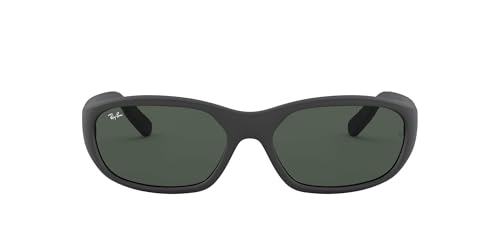 Ray-Ban Men's RB2016 Daddy-O Rectangular Sunglasses, Rubber Black/Dark Green, 59 mm -
