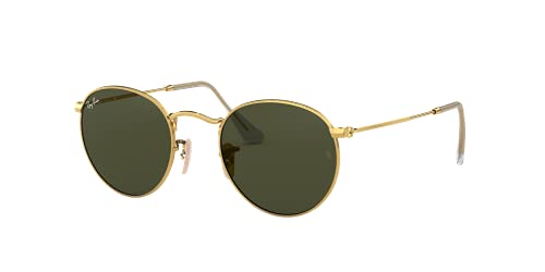 Ray-Ban Rb3447 Round Metal Sunglasses, Gold/G-15 Green, 53 mm -