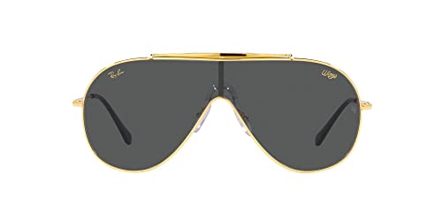 Ray-Ban RB3597 Wings Shield Sunglasses, Legend Gold/Dark Grey, 33 mm -
