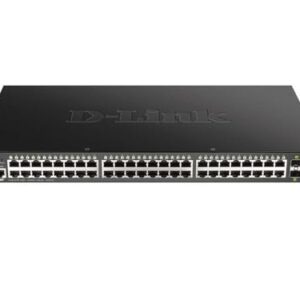 D-Link 48-Port Gigabit Smart Managed PoE+ Switch with 4 10G SFP+Ports (370W PoE Budget) - (DGS-1250-52XMP-6KV) -