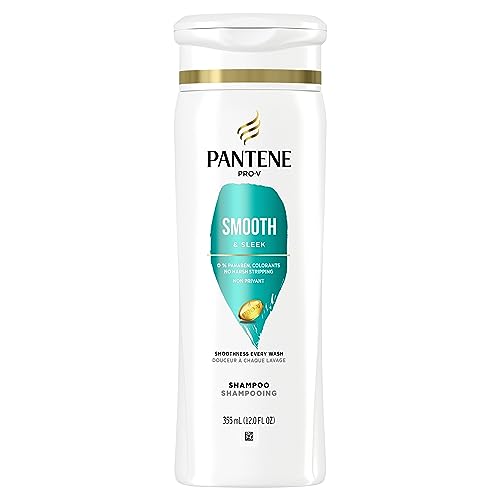 Pantene Shampoo with Frizz Control, Smooth & Sleek, Safe for Color-Treated Hair, 355 mL -