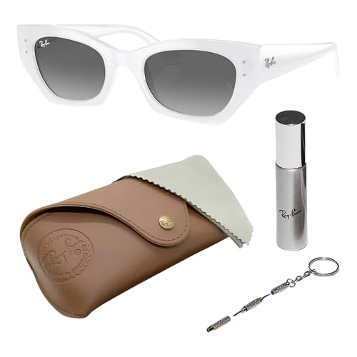RAY-BAN RB4430 ZENA BIO-BASED Pillow Shape Sunglasses with Official Eyewear Care Kit Bundle -