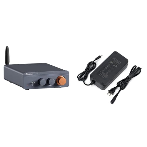 Fosi Audio 48V 5A Power Adapter Supply and BT20A Pro 300W x2 TPA3255 Bluetooth 5.0 Home Audio Stereo 2 Channel Amplifier -