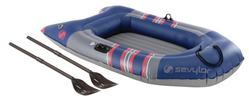 Coleman Colossus 2-Person Inflatable Boat (Oars Included), Inflatable Raft for Adults & Kids with Double Lock Valves for Fast Inflation/Deflation -