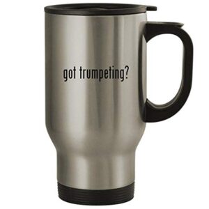 got trumpeting? - 14oz Stainless Steel Travel Mug, Silver -
