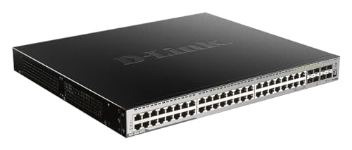 D-Link 28-Port PoE Gigabit Smart Managed Ethernet Switch (370W) | 44 GbE PoE + 4 SFP Combo PoE + 4 10G SFP+ Ports | L3 | 6kV Surge Protection (DGS-3630-52PC/SI) -