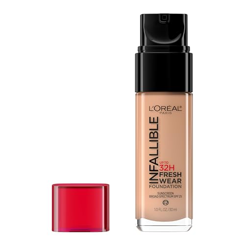 L'Oreal Paris Makeup Infallible Up to 32 Hour Fresh Wear Lightweight Foundation, 465 Sand, 1 Fl Oz, Packaging May Vary -