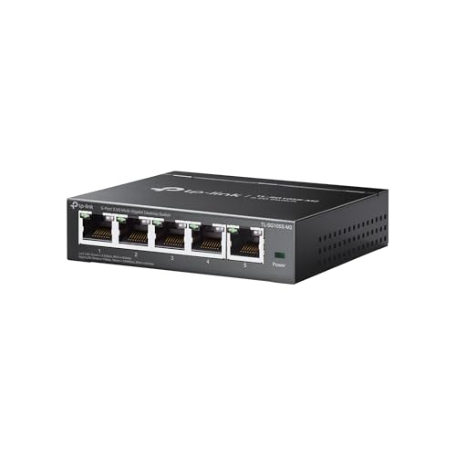TP-Link TL-SG105S-M2 | 5-Port Multi-Gigabit 2.5G Ethernet Switch | Unmanaged Network Switch | Ethernet Splitter | Plug & Play | Desktop/Wall Mount | Silent Operation -