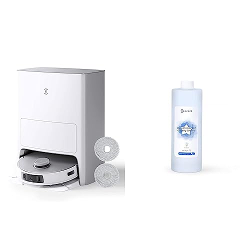 ECOVACS DEEBOT T20 Omni Robot Vauum and Mop, Hot Water Mop Washing, Self-Emptying, Hot Air Drying, 6000Pa Suction, OZMO Turbo Spinning Mop with Auto Mop Lift and Cleaning Solution -