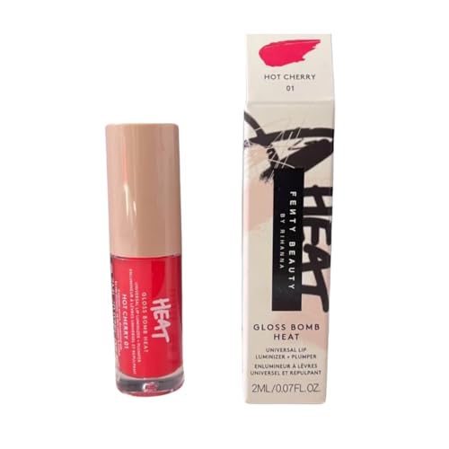 FENTY BEAUTY Gloss Bomb Heat Universal Lip Luminizer and Plumper Travel 2ml (Hot Cherry, .07OZ) -
