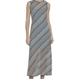 Donna Morgan Sleeveless Midi Summer Semi-Sheer Wedding Guest Womens Dresses, Multi -