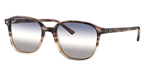 Ray-Ban RB2193 Leonard Square Sunglasses, Gradient Brown Havana/Clear Gradient Blue Gradient Grey, 53 mm -