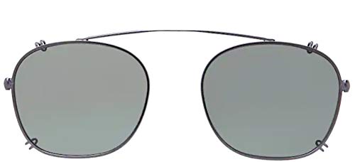 Persol PO3007C Clip-on Sunglasses Square, Gunmetal/Green Polarized, 52 mm -
