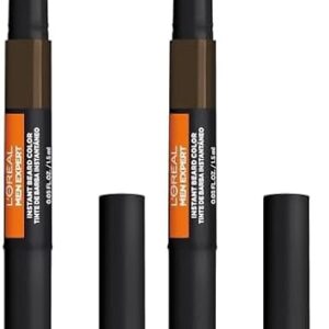 L’Oreal Paris Men Expert Instant Temporary Beard Color, Beard Filler for a Natural and Fuller-Looking Beard, 05 Light Medium Brown, 0.05 Fl Oz (Pack of 2) -