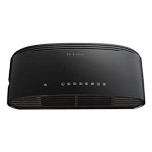 D-Link Ethernet Switch, 8-Port Gigabit Plug n Play Compact Design Fanless Desktop (DGS-1008G), Black -
