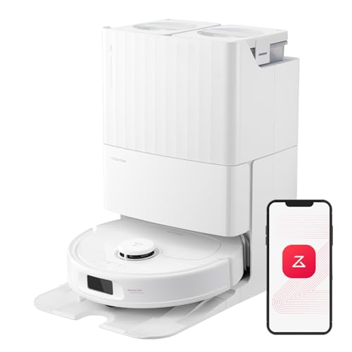 roborock Qrevo Plus Robot Vacuum and Mop with FlexiArm Design Edge Mopping, Self-Emptying, 10 mm Liftable Mops, Auto Mop Washing & Drying, Reactive Tech Obstacle Avoidance, 7,000 Pa Suction, White -