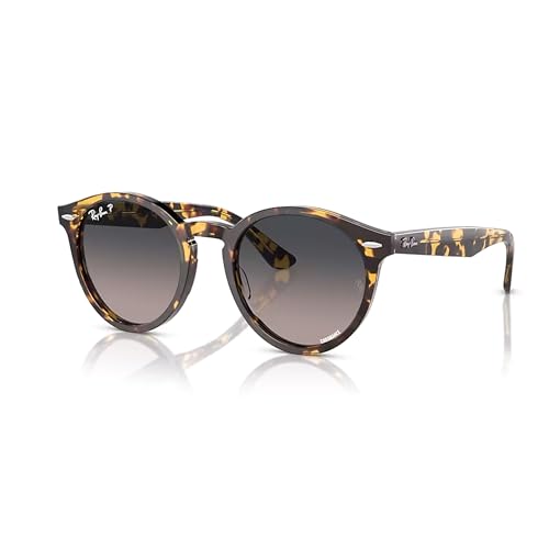 Ray-Ban Larry RB7680S 1332GL 49MM Yellow Havana/Grey/Blue Gradient Polarized Round Sunglasses for Men for Women + BUNDLE With Designer iWear Complimentary Eyewear Kit -