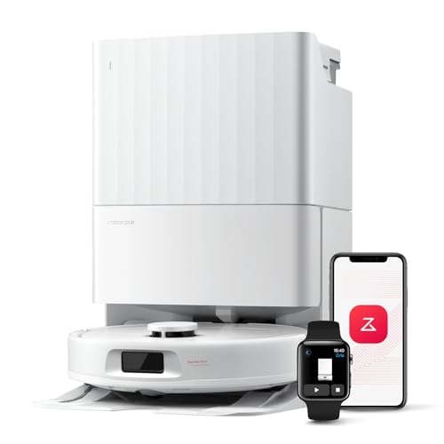 roborock Qrevo Series Robot Vacuum and Mop, 8000Pa Suction, Upgraded from Qrevo S, Anti-Tangle Brush, Smart Obstacle Avoidance, Auto Mop Washing, All-in-One Dock, 200RPM Spinning Mops, White(QV 35A) -